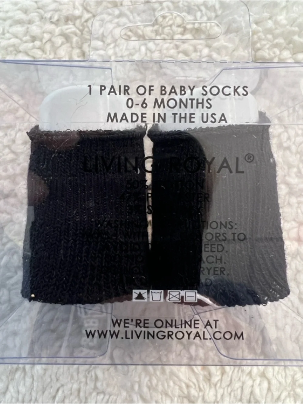 Living Royal Baby Infant Socks Black & Multicolor Ages 0-6 Months